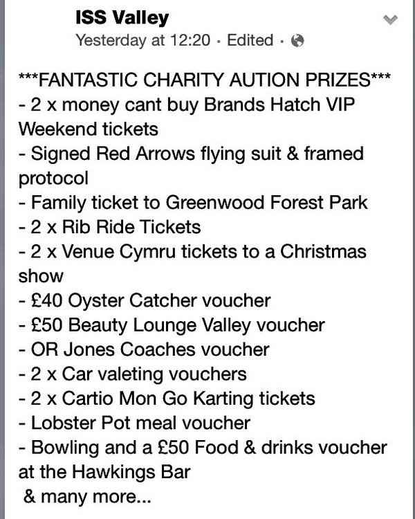 AngleseyScMedia's tweet photo. @ISSValley @bethfrazerx @RAFVALLEYMCO @RAF_Valley #charity #auction and much more Friday 3rd Oct! Please read and #RT http://t.co/slXgMxYTa3