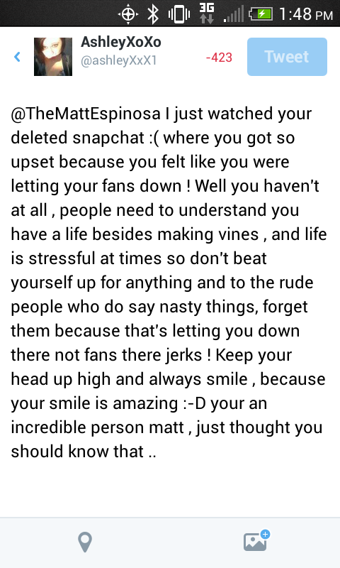 ashleyXxX1's tweet photo. @TheMattEspinosa http://t.co/Cs5DyOr8YO