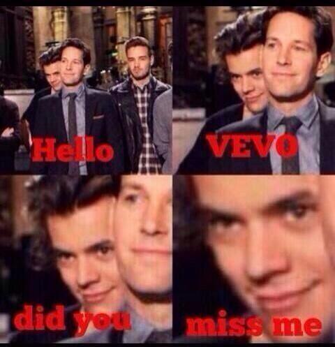 TheFuckingLouis's tweet photo. Hello 
VEVO, 
did you
miss me?
ME MEO http://t.co/5qRjT3UMTP