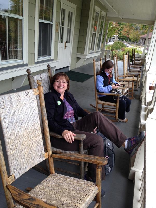 kmcsoup's tweet photo. Mrs. Silva overseeing from the porch #breakintheaction. #blakeatnc http://t.co/O2ycOYiAT1