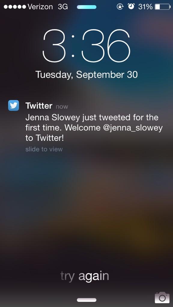mary0ftring's tweet photo. Welcome to twitter home girl @jenna_slowey #FunFearlessLife #MakeItMeaningful http://t.co/D9A58UXKsA