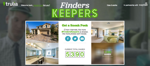 trulia's tweet photo. Almost there! 2110 more shares 'til the final picture of the #FindersKeepers house is revealed http://t.co/bjV62ar1KO http://t.co/xGr3866P8Y
