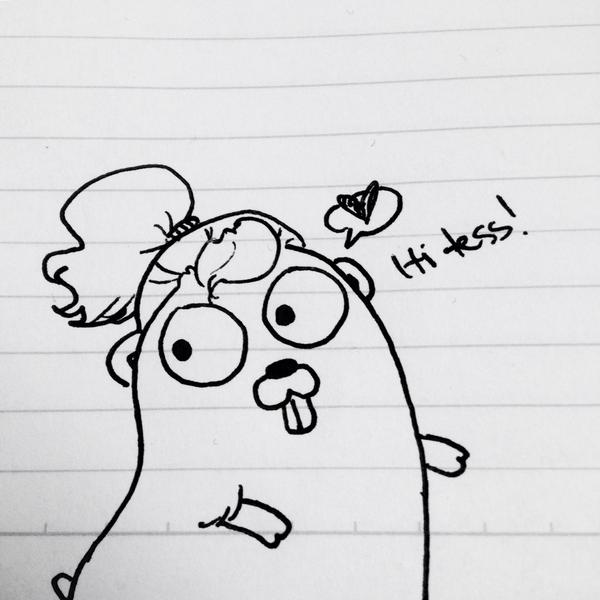 _tessr's tweet image. Came back to my desk to find that someone had drawn this cute lil gopher girl in my notebook ❤️