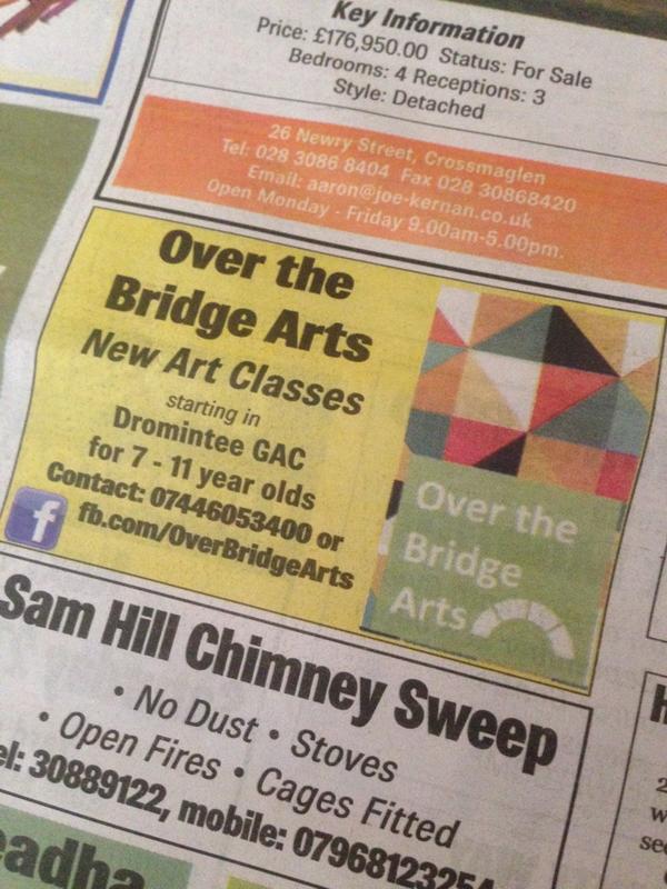 OverBridgeArts's tweet image. @stppsKS1 thanks for the follow! Some of your pupils might like this,starting this Saturday! #hellonewry