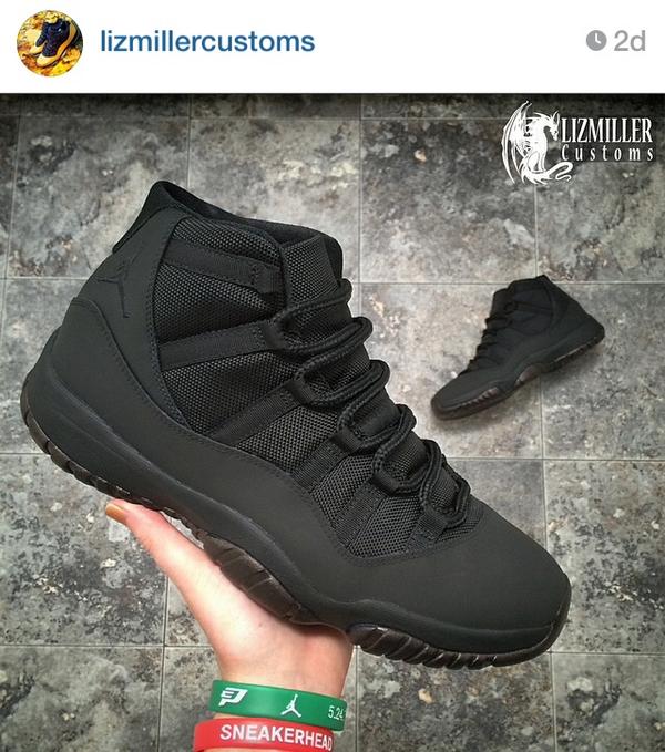 LizMillerCustom's tweet photo. LizMillerCustoms "Underworld XI" customs #sneakercustoms #allblackeverything #lizmillercustoms http://t.co/EHMWuU5f9k