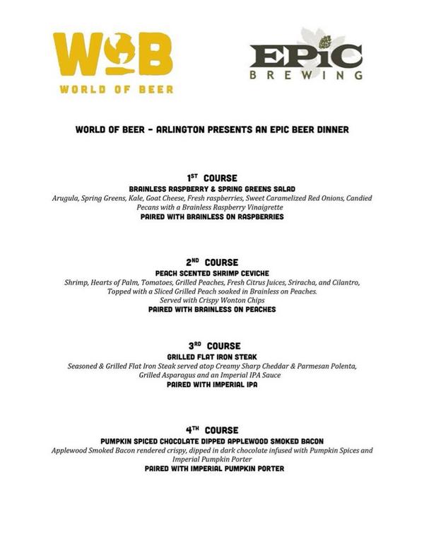 beerguyjake66's tweet photo. @EpicBrewing Beer Dinner @wobarlington tonight at 7. Still open seats. #lovebeer #beerdinner #foodie #wobculture http://t.co/0xlg6VSCFb