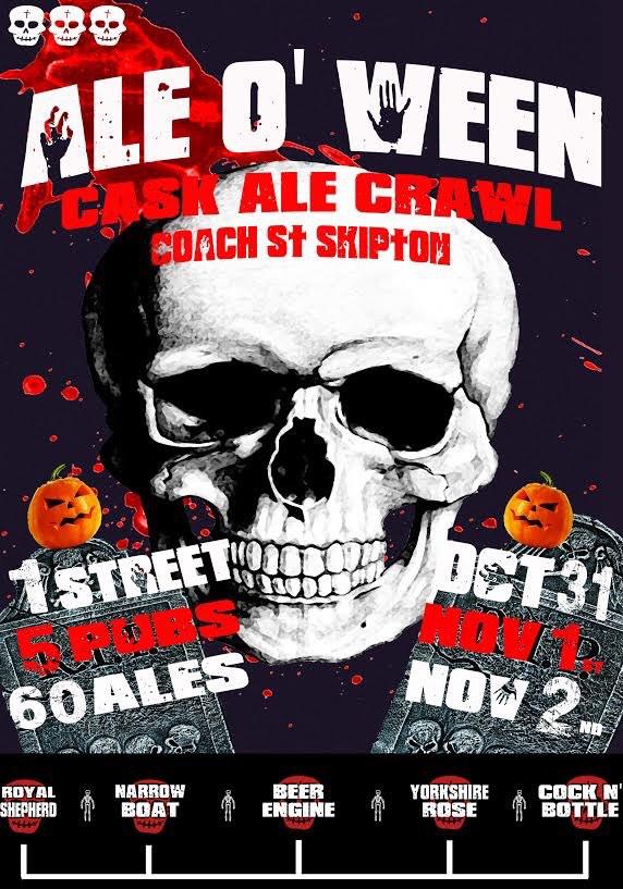 #skiptonhour 

ALE O'WEEN CASK ALE CRAWL

1 STREET
5 PUBS
60 ALES