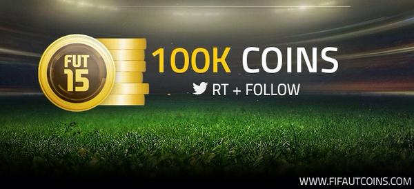 FifaUTcoins_Com's tweet photo. Weekly 100,000 coin giveaway for FIFA 15 Ultimate Team! To enter RT &amp; Follow! Winner will be picked Oct 26. http://t.co/5TgF0XyZDb