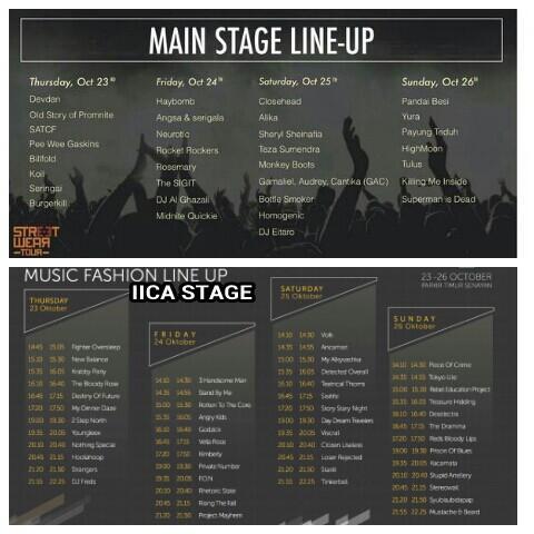 Rundown event "Street Wear Tour 2014" yg akan digelar di Parkir Timur Senayan, Jakarta 23-26 Oktober mendatang #UG