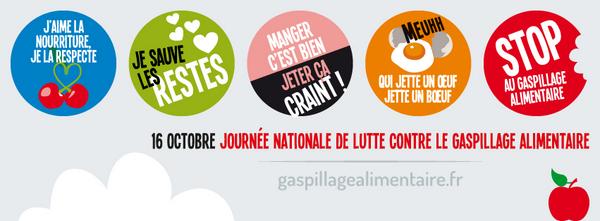 [#antigaspi]Stop au #gaspillagealimentaire  2ème Journée nationale de lutte contre le gaspillage alimentaire le 16/10