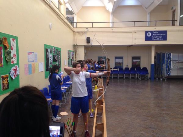 Yr11 girls using iPads in Archery to give feedback to help improve  #videoanalysis #literacy #teamwork