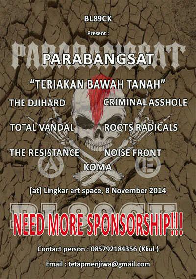 parabangsat89's tweet image. "Space Sponsor Available" 
PARABANGSAT 
(Teriakan Bawah Tanah)