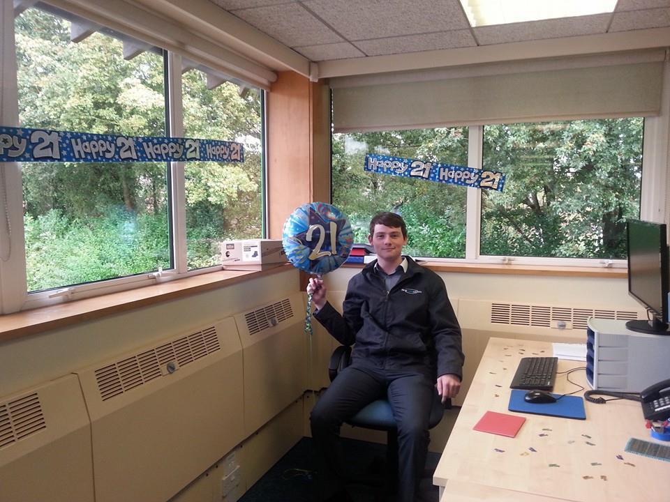 Happy 21st Birthday to our Apprentice, Ryan Green 