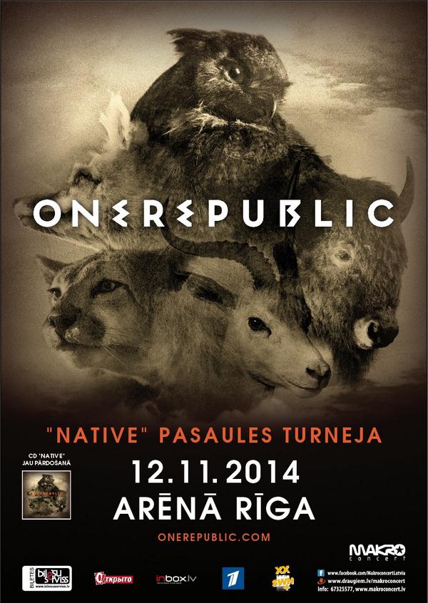 Vēl tikai nepilns mēnesis līdz <a href="/OneRepublic/">ONEREPUBLIC</a> koncertam Rīgā. Pieejamo biļešu <a href="/bilesuserviss/">Biļešu Serviss</a> tīklā kļūst arvien mazāk.