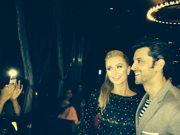 iHrithik's tweet photo. With d extremely gentle n kind hearted Paris Hilton at Cle dubai. Now that's a spot dubai needs to celebrate!Amazing http://t.co/x5dmC6AcVm