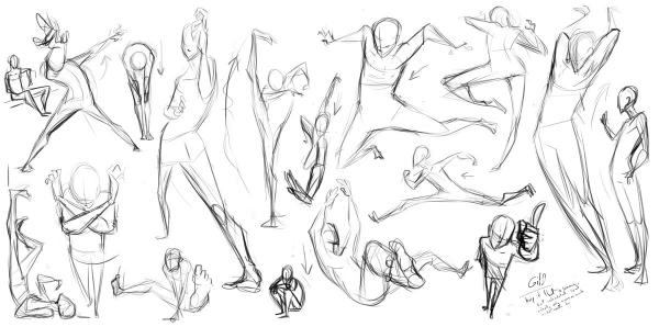 Gesture Drawing - Action Poses - thumbnails 02 | Rafi Nizam | Flickr