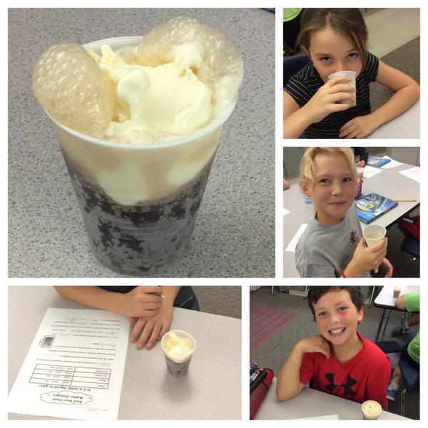 MrsNafziger's tweet photo. Today in science we made rootbeer floats to observe physical and chemical change! #scrumptiousscience http://t.co/GElx8g89cw