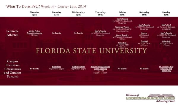 FSUExploratory's tweet image. Here are events happening at #FSU this week!