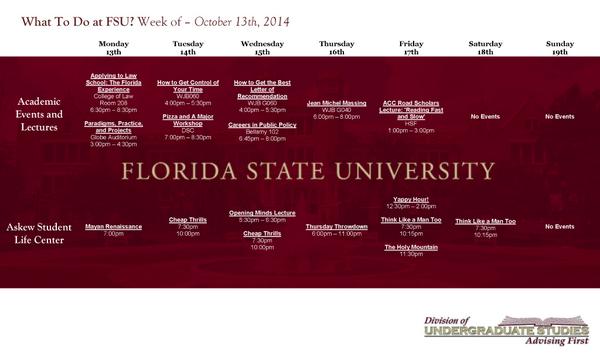 FSUExploratory's tweet image. Here are events happening at #FSU this week!