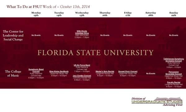 FSUExploratory's tweet image. Here are events happening at #FSU this week!