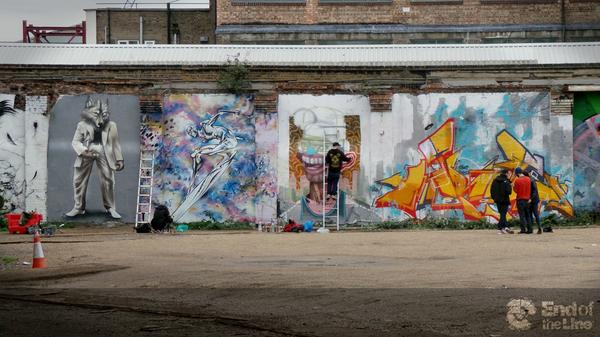 EndoftheLineLDN's tweet photo. New piece from @AlexOdisy @jim_vision & #JIROE in the King John Car park http://t.co/p0ed5omYWB