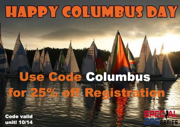 Happy Columbus Day! Use Promo Code:  Columbus for 25% off all events. specialopsseries.com/events