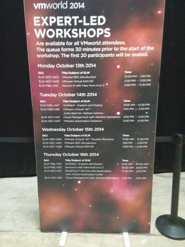 vmwdave's tweet image. Stop by the #VMwareHOL and take a lab with an Expert in one of the many Expert-led Workshops! #VMworld
