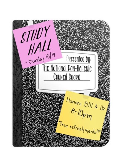 This Sunday! When homecoming comes to an end, come study for those midterms with NPHC and enjoy free refreshments.
