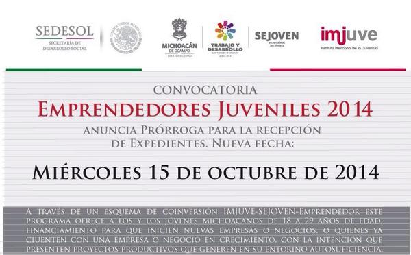 El miércoles se cierra la convocatoria de #EmprendedoresJuveniles Financiamiento hasta por 100 mil pesos Inf. 3133663