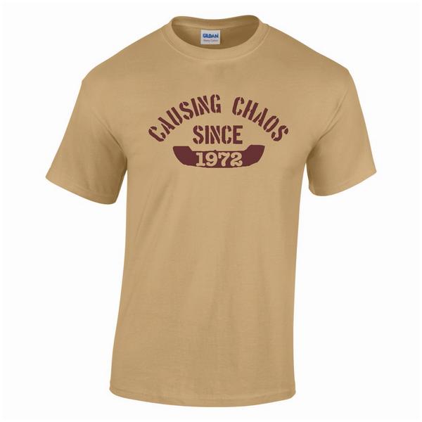 ntprinter's tweet image. Causing chaos t-shirts now available from just £8, any colour t-shirt, any color, any year!
