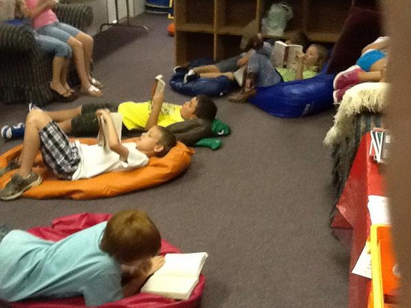 Reading is hard work! Mr. Rymer's students enjoying a novel.#rssreads
<a href="/BostianMedia/">Jennifer Roberson</a>