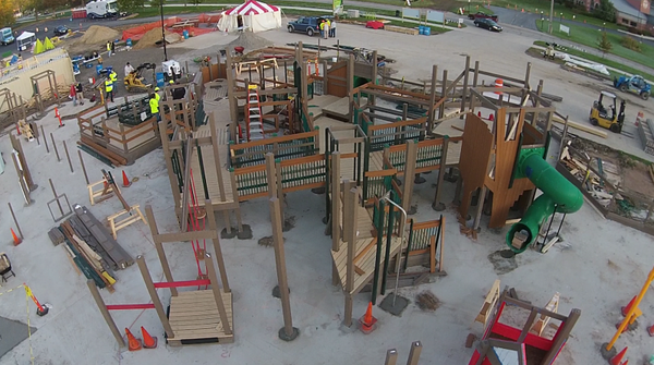 ValpoLife's tweet photo. Check out this aerial view of the #ValPLAYso build over the weekend from Bob Urschel. Thanks 2 everyone who came out! http://t.co/0yuzivj7xR