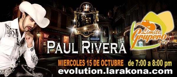 PAULRIVERAMEX's tweet image. Este miercoles 15 de octubre estaremos en VIVO en Limite Grupero de 7 a 8 pm evolution.larakona.com #PaulRivera