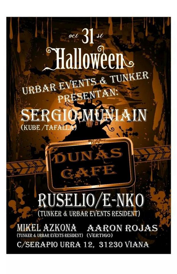 RTunkero's tweet photo. @sergiomuniain , @OttoMikel , HALLOWEEN 2014 in VIANA @ PUB DUNAS!!! ENTRADA GRATUITA!! Gooo! http://t.co/NV4PnVy7ws