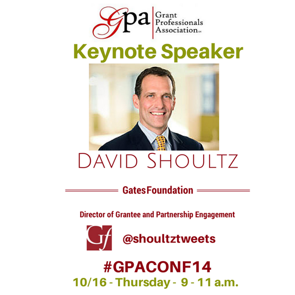 GPANational's tweet photo. Excited for our Plenary Session today with @shoultztweets from the Gates Foundation http://t.co/TNbVPifjYi #gpaconf14 http://t.co/2s47hNFoOW