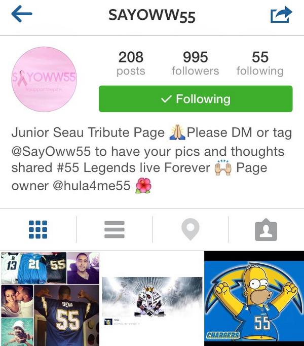 hula4me's tweet photo. I am only 5 followers away from #1K on my #55 #Seau #Tribute page on #Instagram Would love help π #retweet #BolfFam http://t.co/xO58zwRyZw