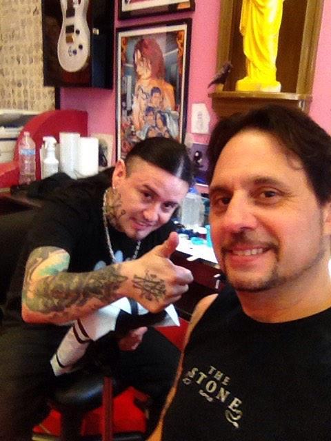 Tattoo session with Carlos Black shadows 