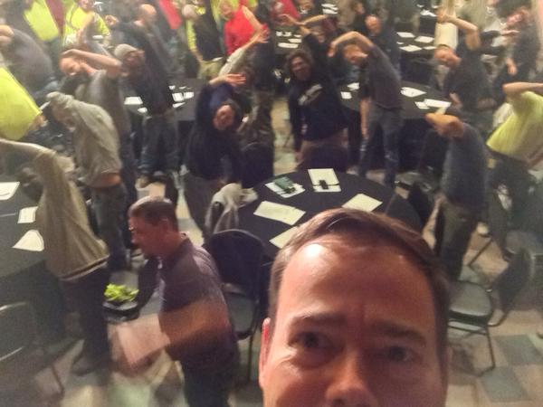 David_Mortenson's tweet photo. Ok someone needs serious help taking a selfie, but this was about #StandingUpforSafety w the 200+ men&amp;women @MOA http://t.co/LkvdSkrkkB