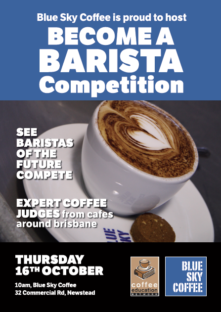 Blue Sky Coffee, proudly hosts the 4th Annual Become a Barista Competition this Thurs #coffeecareers #futurebaristas