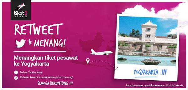 KONTES! Retweet ini dan dpt kesempatan utk menang tiket pesawat! bit.ly/1v2mv7A #WinTiket2Jogja #TiketGratis