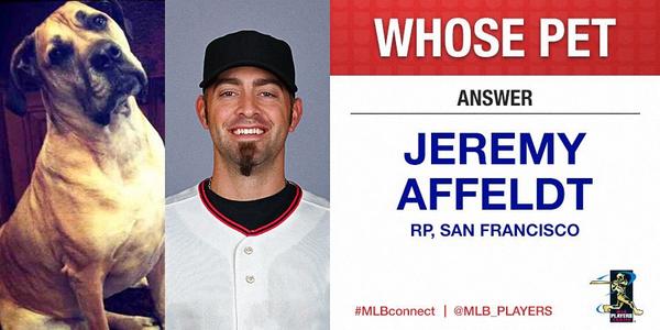 JeremyAffeldt's tweet photo. Say what's up to Kylie! #WhosePet #MLBconnect #playoffs" http://t.co/qaVmrpZyn0