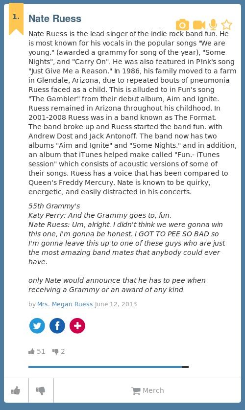 Urban Dictionary on Twitter "easton_keith Nate Ruess Nate Ruess is