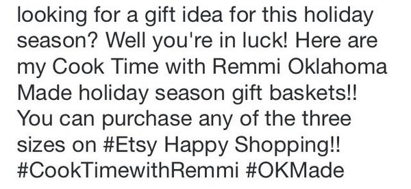 CookTimeRemmi's tweet image. Holiday Season - Cook Time with Remmi gift Baskets with OK Made Products. #OKMade #CookTimewithRemmi buy on #Etsy