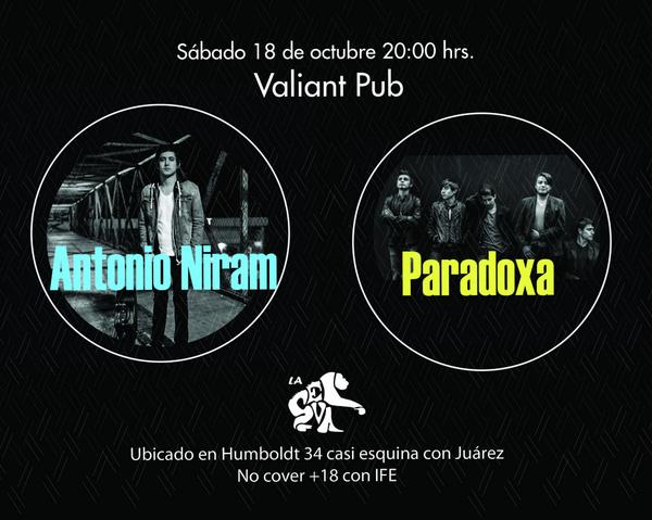ParadoxaMx's tweet photo. Recuerden que los esperamos el sábado en @valiantpub. ¡NO COVER! http://t.co/IDQRXs3PWK