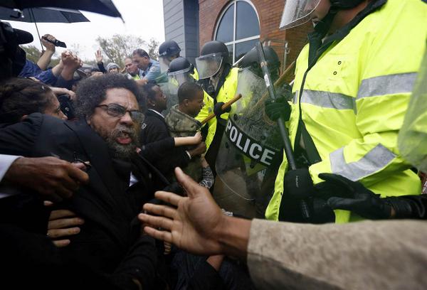 Knocked down: Cornel West arrested during Ferguson protests nbcnews.to/1w2ZZKa