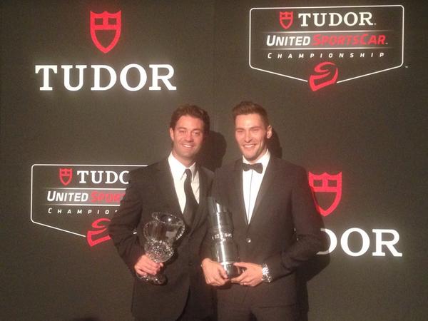 A well-deserved championship celebration for <a href="/TeamSRT/">TeamSRT</a>'s <a href="/KunoWittmer/">Kuno Wittmer</a> and <a href="/JBomarito/">Jonathan Bomarito</a>. #TUDORNOC