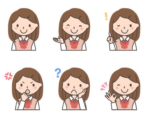 フリーラ 可愛い無料イラスト 人物素材 女子学生 高校生 の表情イラスト6種を追加しました Http T Co Y9a8yrhyo0 Http T Co S243oeyldg フリーラ 可愛い無料イラスト 人物素材 女子学生 高校生 の表情イラスト6種を追加しました Http T Co Y9a8yrhyo0 Http T Co S243oeyldg