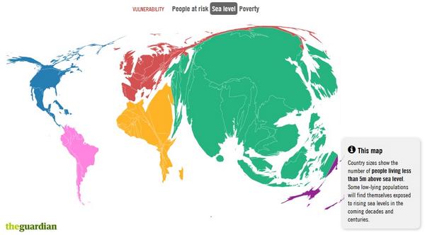 wef's tweet image. How vulnerable are countries to rising sea levels from #climatechange? @TheGuardian wef.ch/1mFON62 #wef