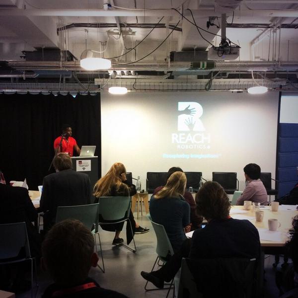 teamrework's tweet image. Silas Adekunle @ReachRobotics discussing robotics in the entertainment industry at #reworkrobotics