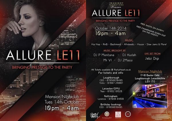 RandomNightsEnt's tweet image. Tonight it's going down in Loughborough !!
#AllureLE11 
Mansion Nightclub!
Looking forward to seeing you there !!